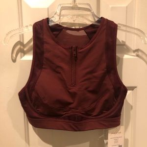 Fabletics wine colored sports bra. New with tags